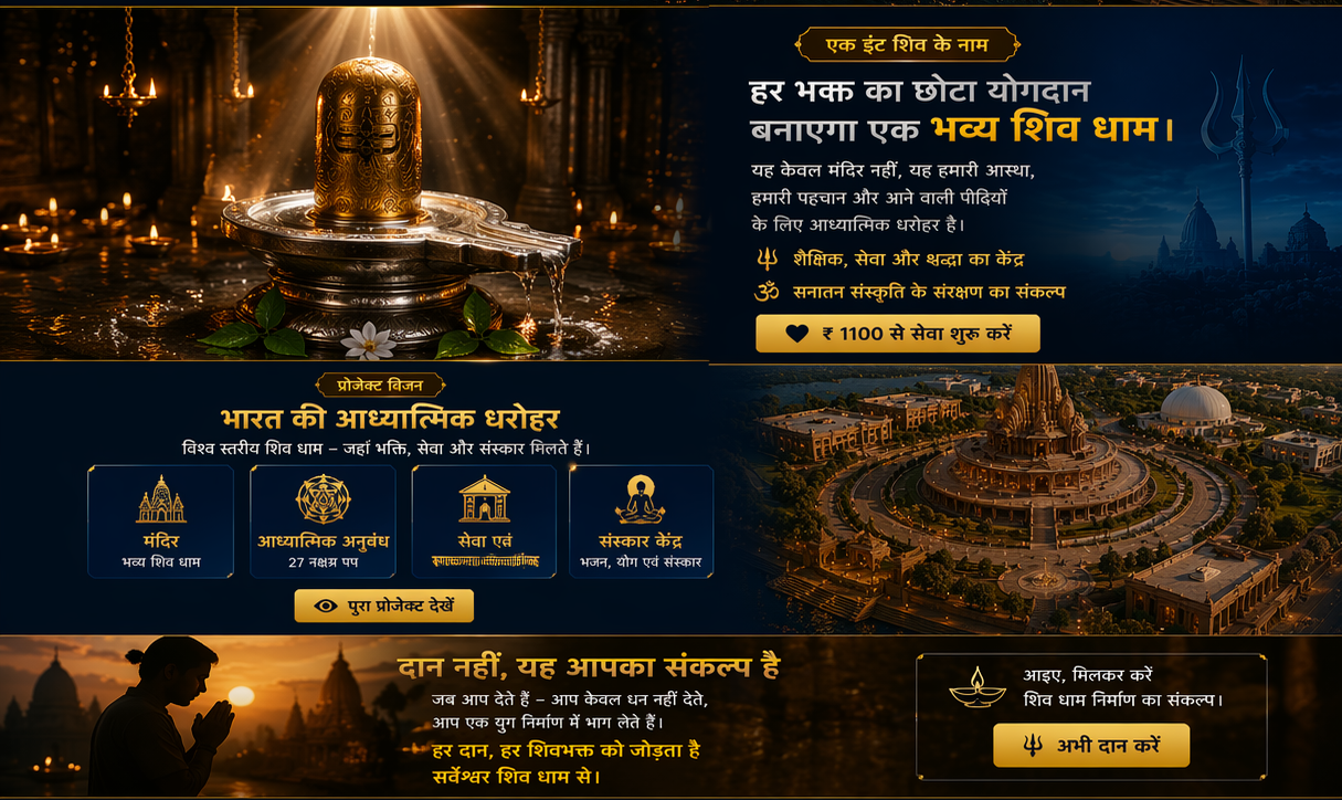 शिव धाम सहयोग संदेश